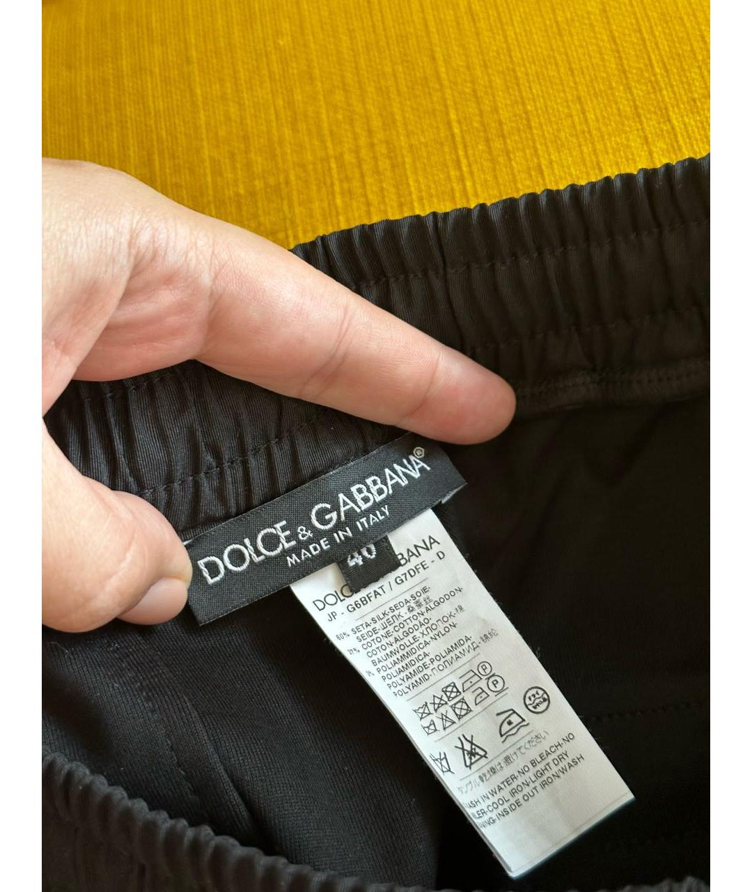 DOLCE&GABBANA Черные шелковые шорты, фото 3