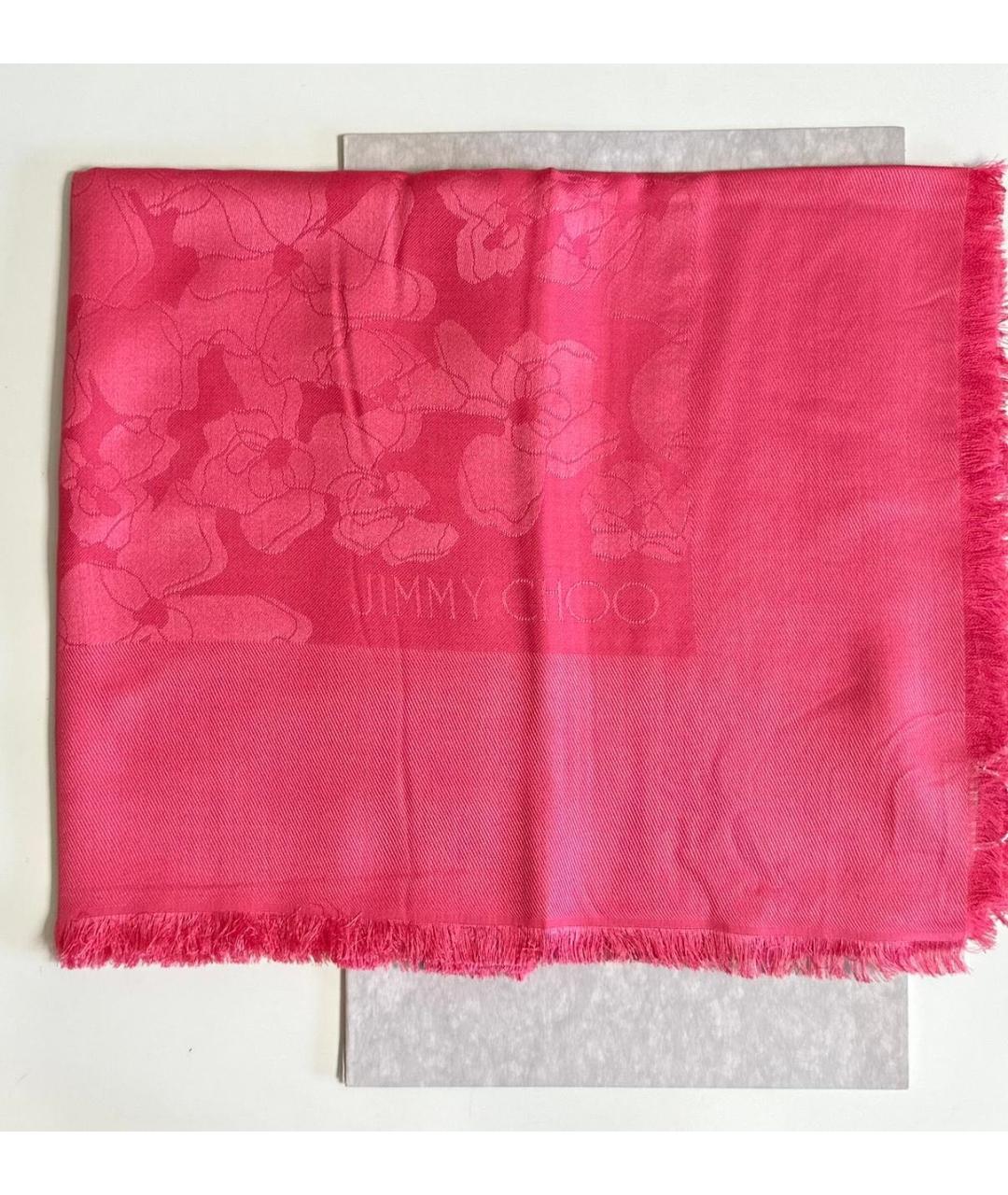 JIMMY CHOO Красный шелковый платок, фото 9