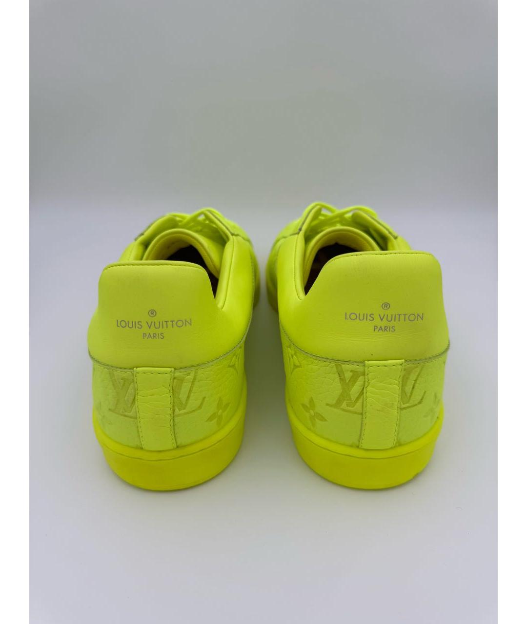LOUIS VUITTON Желтые кожаные низкие кроссовки / кеды, фото 4
