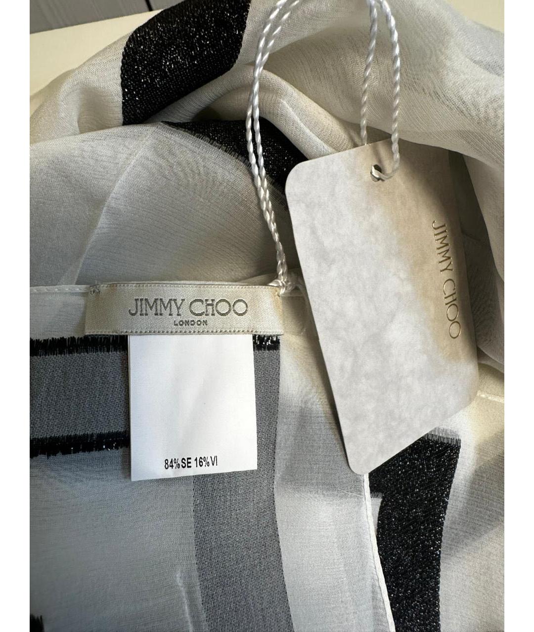 JIMMY CHOO Белый шелковый платок, фото 4