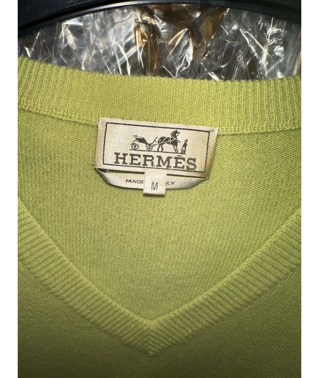 HERMES Зеленый шерстяной джемпер / свитер, фото 3