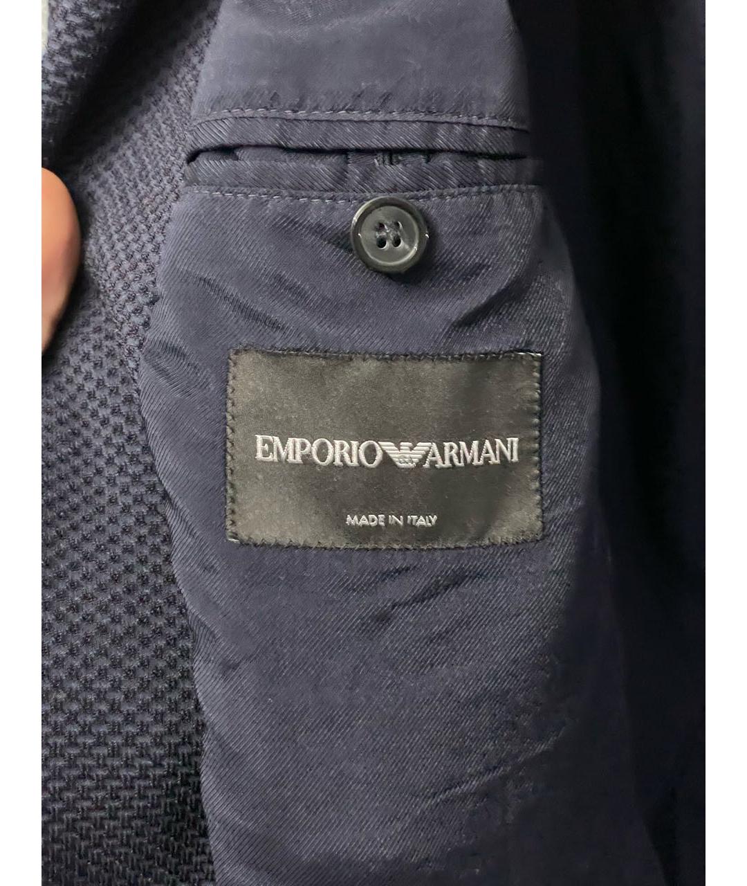 EMPORIO ARMANI Темно-синий вискозный пиджак, фото 6