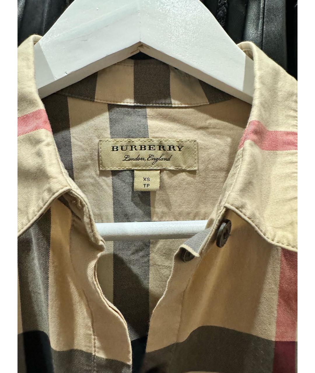 BURBERRY Мульти хлопко-эластановая рубашка, фото 3