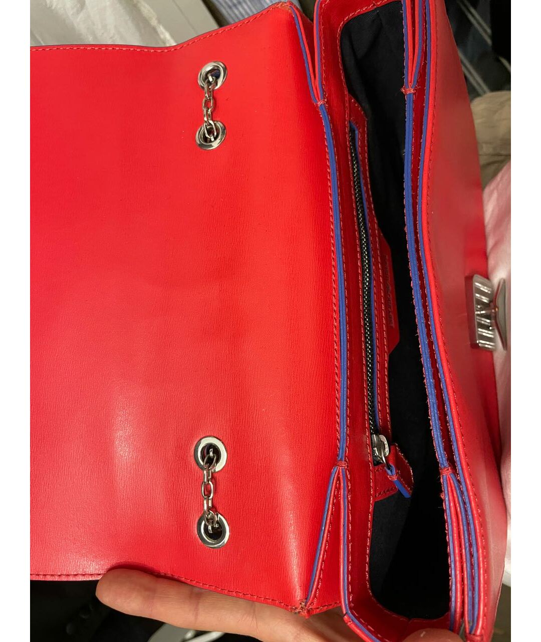 EMPORIO ARMANI Красная кожаная сумка тоут, фото 4