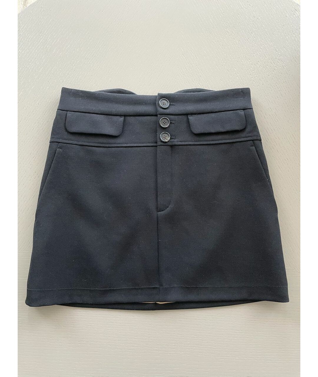 CHLOE Черная шерстяная юбка мини, фото 8