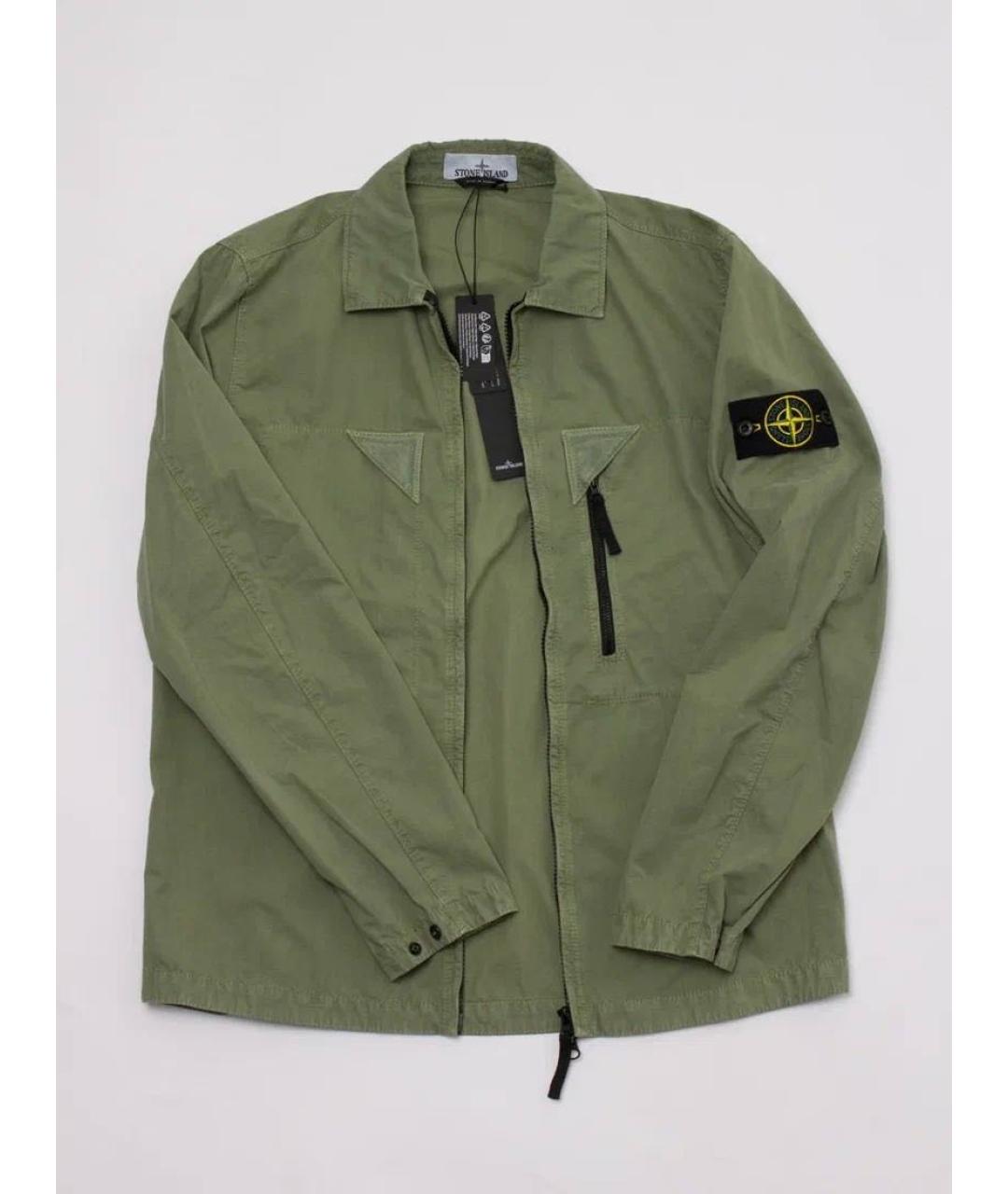 STONE ISLAND Хаки хлопковая куртка, фото 4