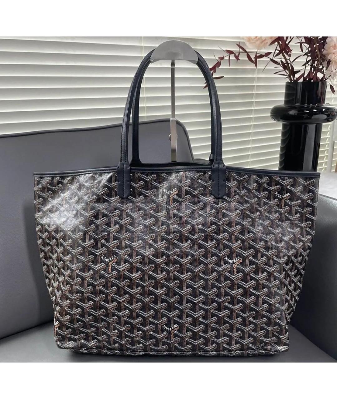 GOYARD Черная кожаная сумка тоут, фото 2