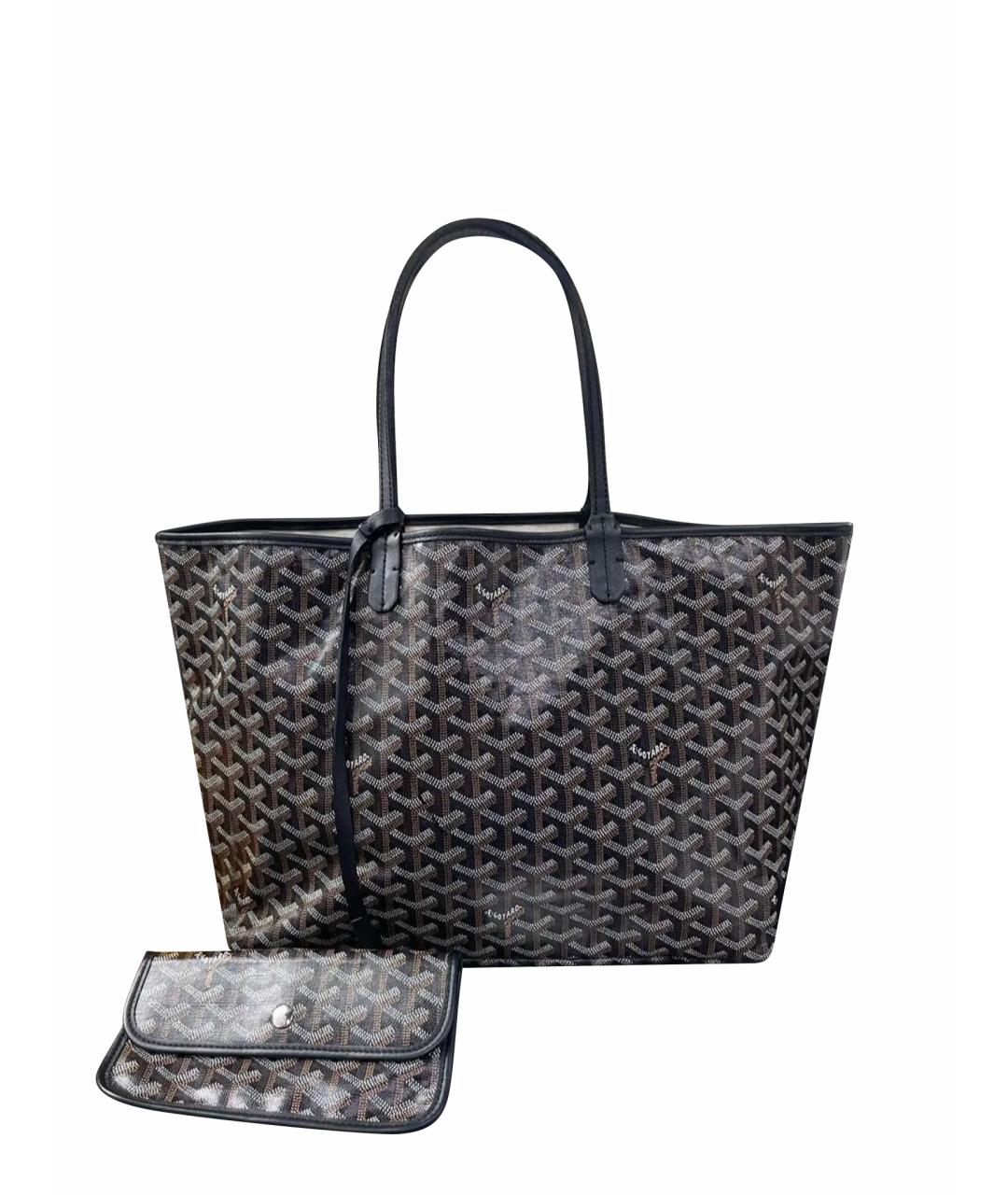 GOYARD Черная кожаная сумка тоут, фото 1