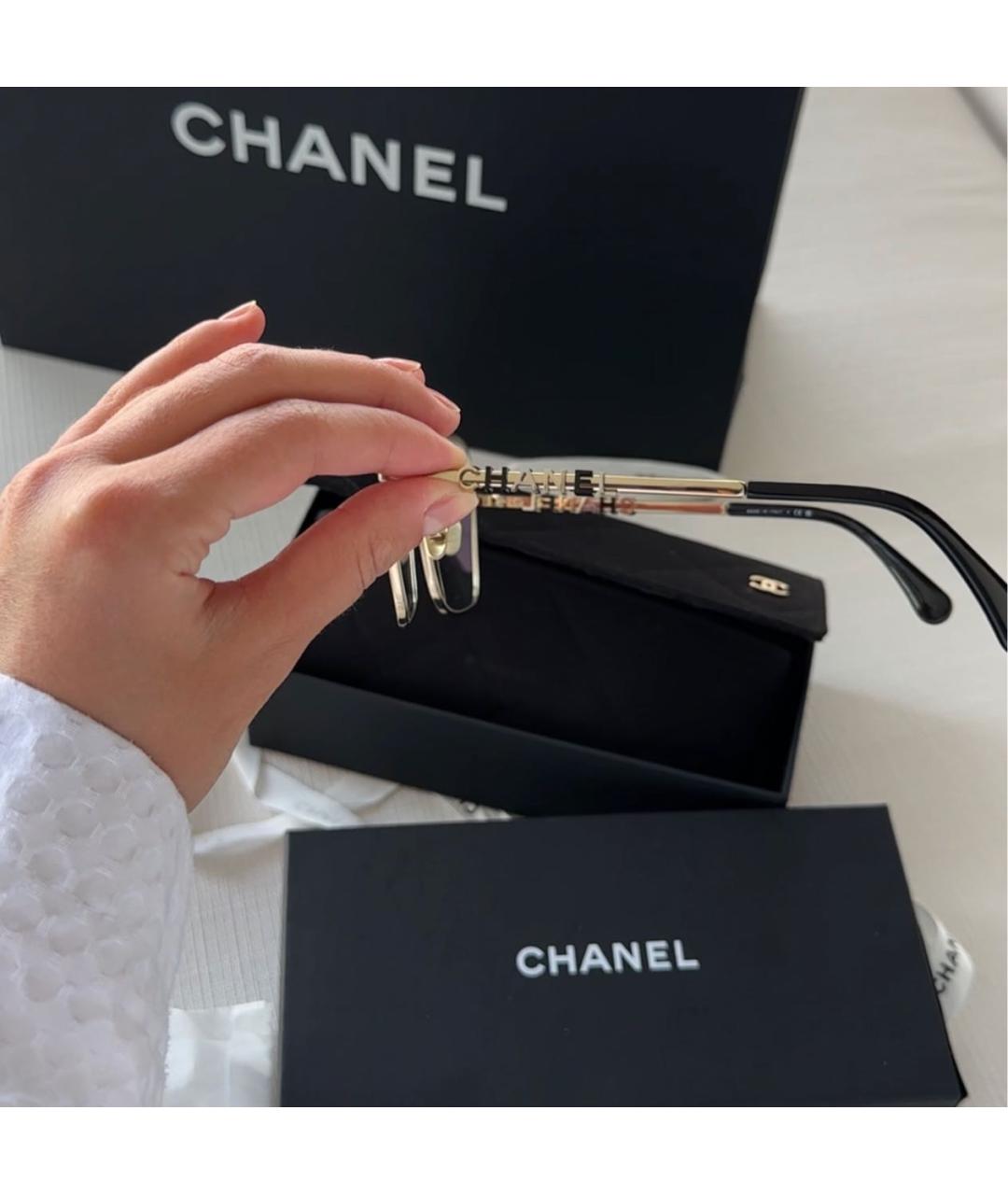 CHANEL Золотые солнцезащитные очки, фото 7