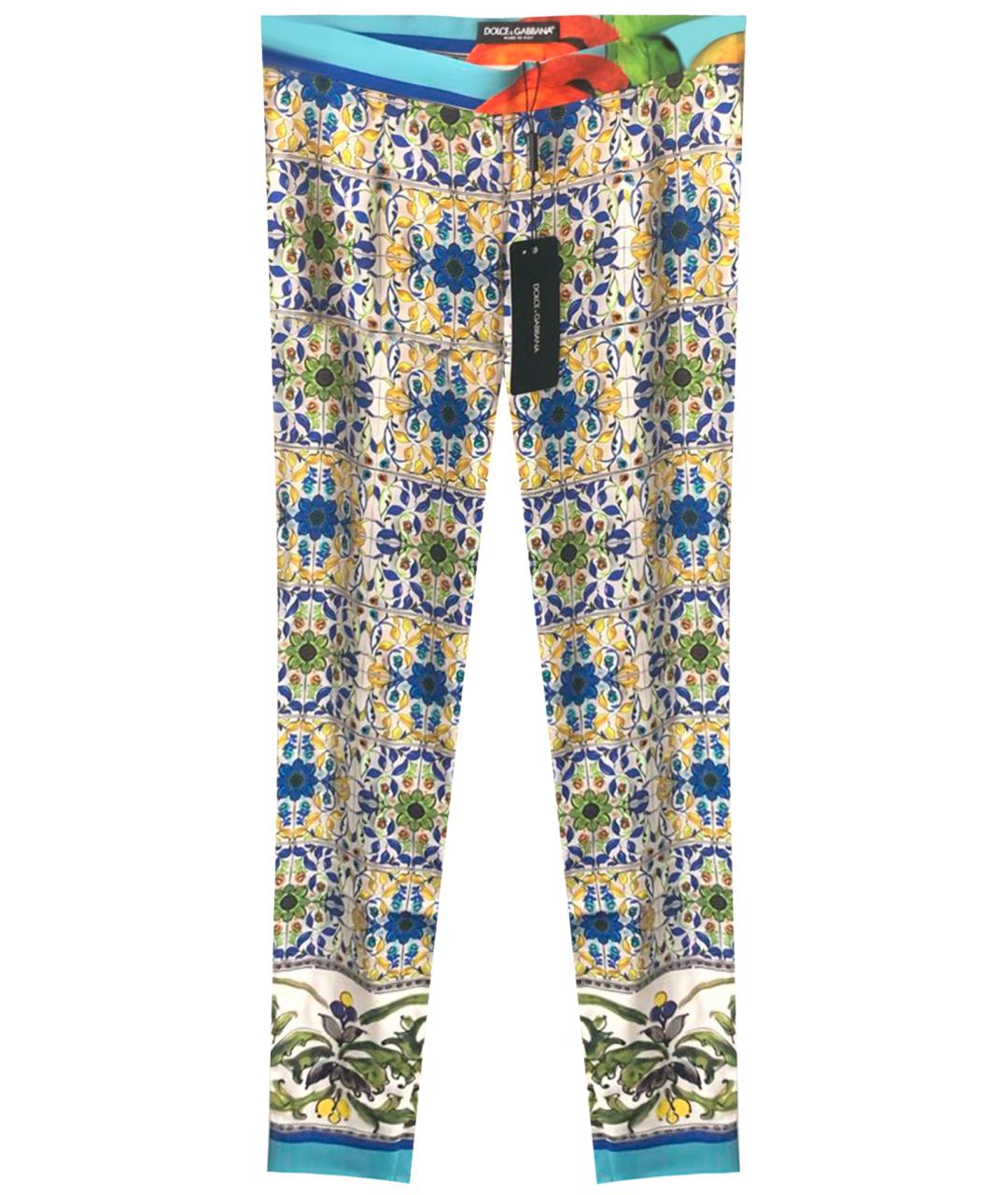 DOLCE&GABBANA Мульти шелковые брюки узкие, фото 1