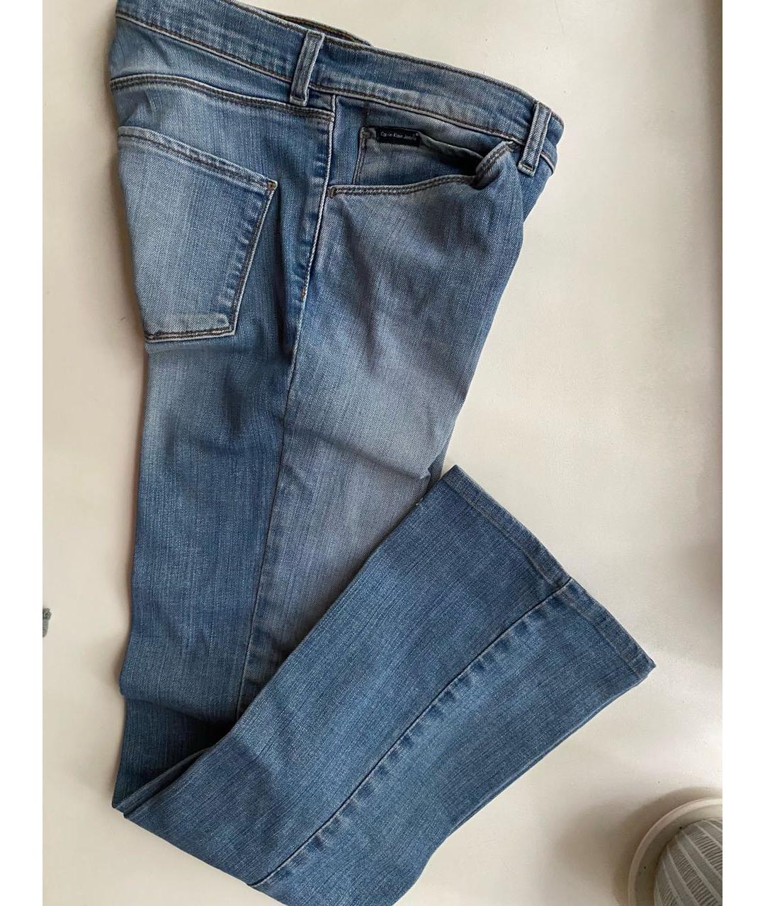 CALVIN KLEIN Голубые хлопковые джинсы клеш, фото 2