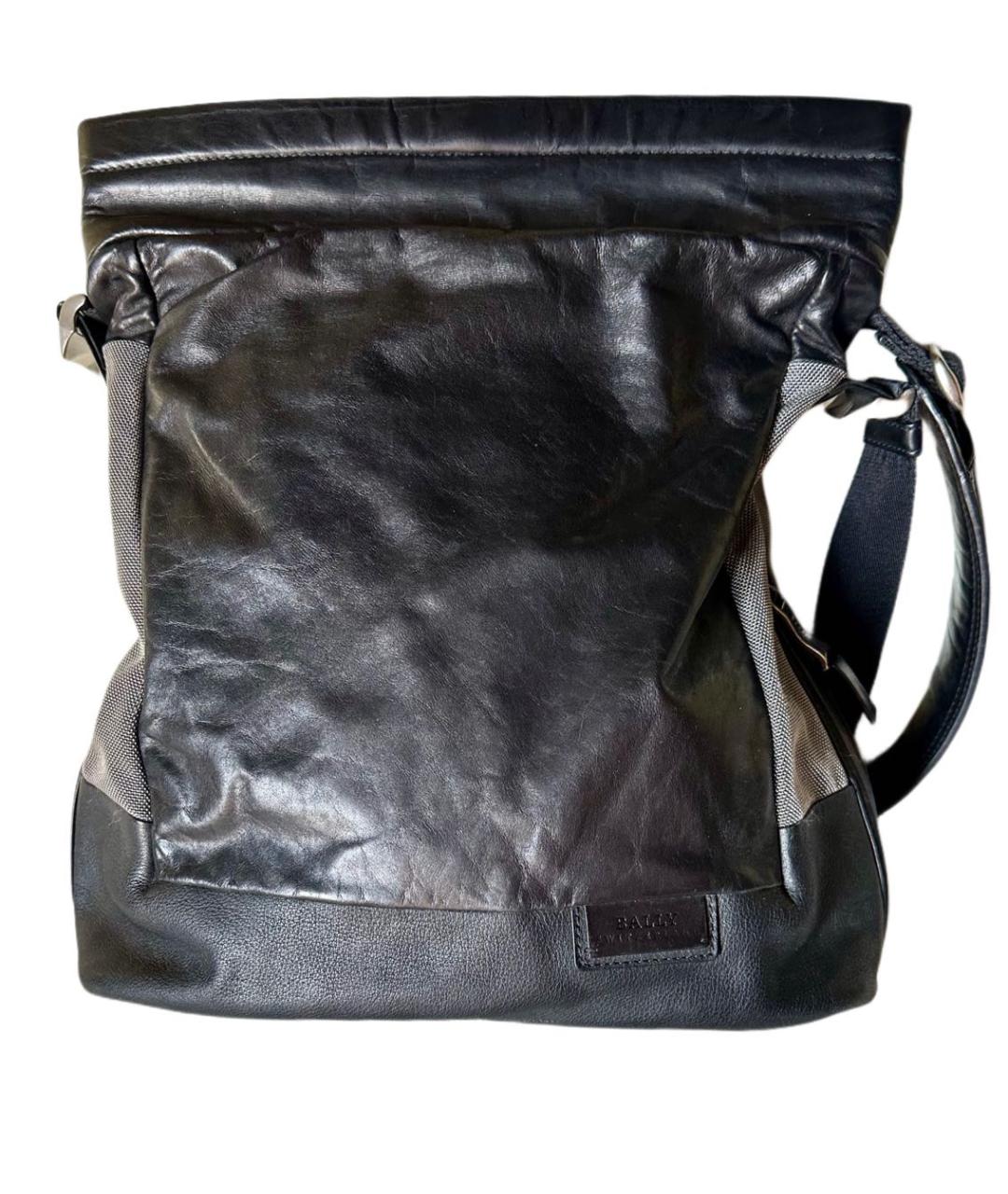 BALLY Черная кожаная сумка на плечо, фото 8