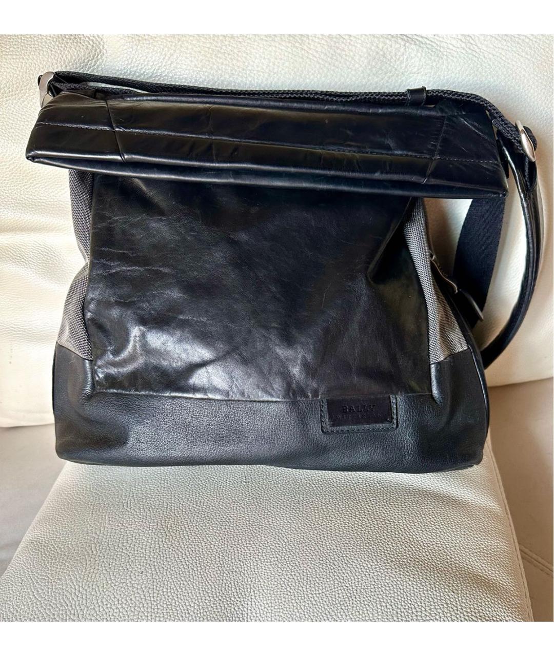 BALLY Черная кожаная сумка на плечо, фото 6