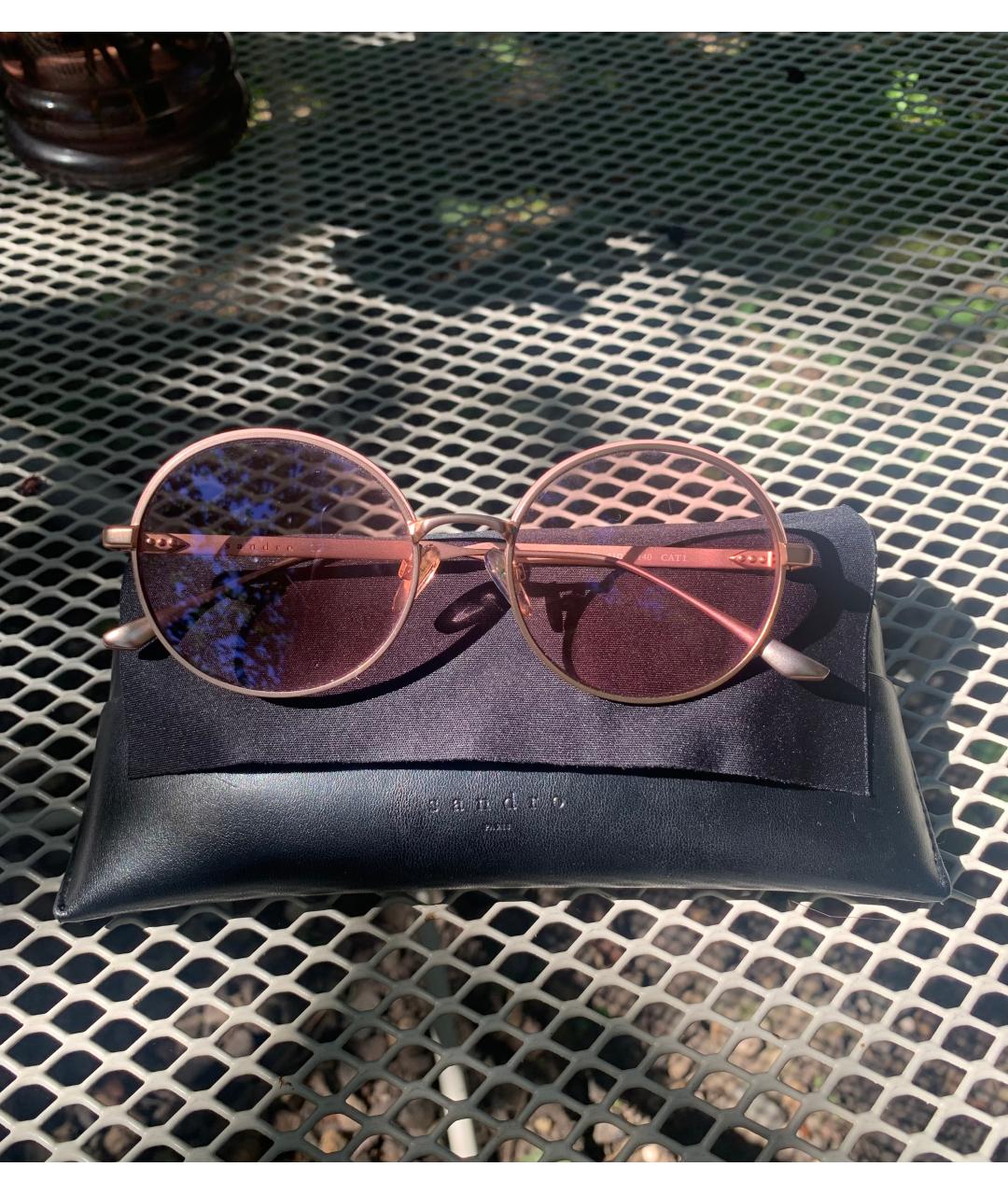 SANDRO Розовые металлические солнцезащитные очки, фото 2