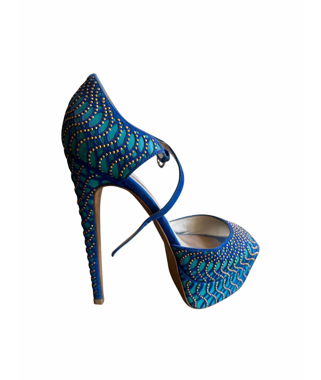 BRIAN ATWOOD Бирюзовые кожаные босоножки, фото 1