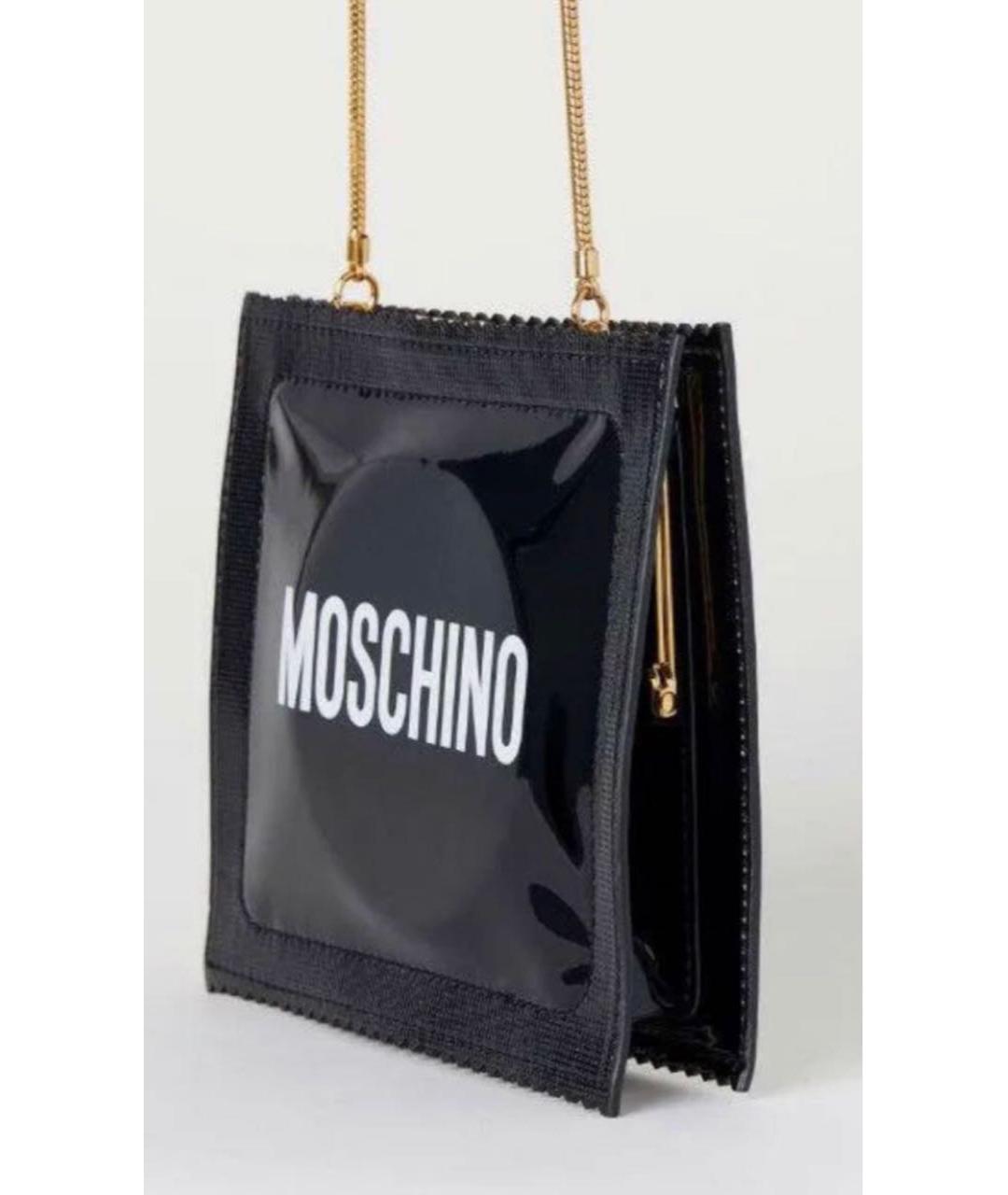 MOSCHINO Черная сумка через плечо из искусственной кожи, фото 3