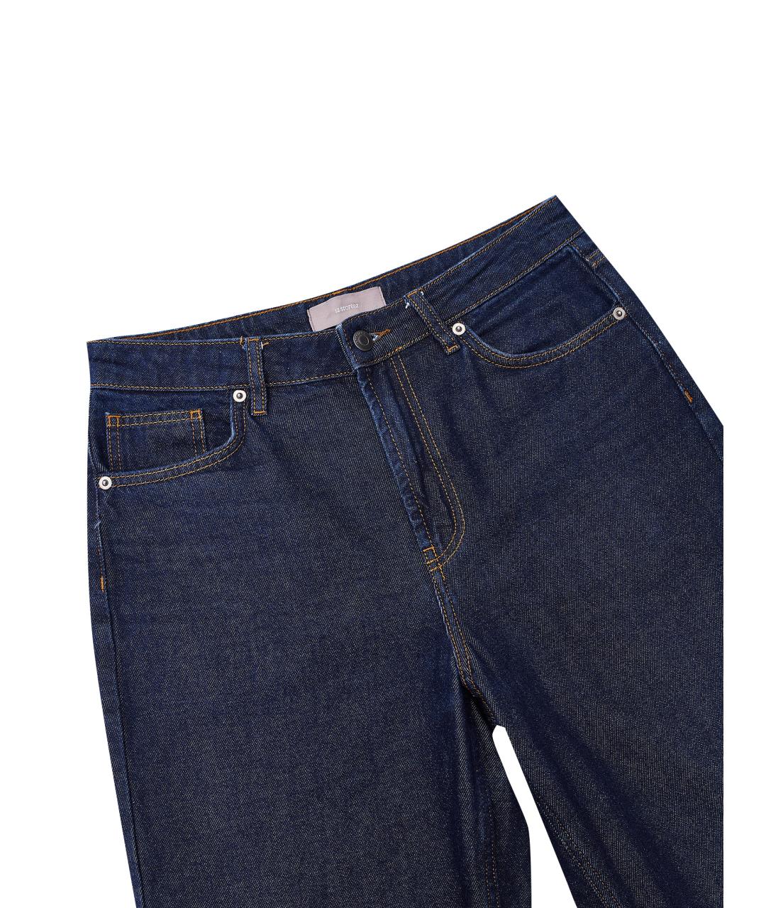 12 STOREEZ Темно-синие хлопковые прямые джинсы, фото 11