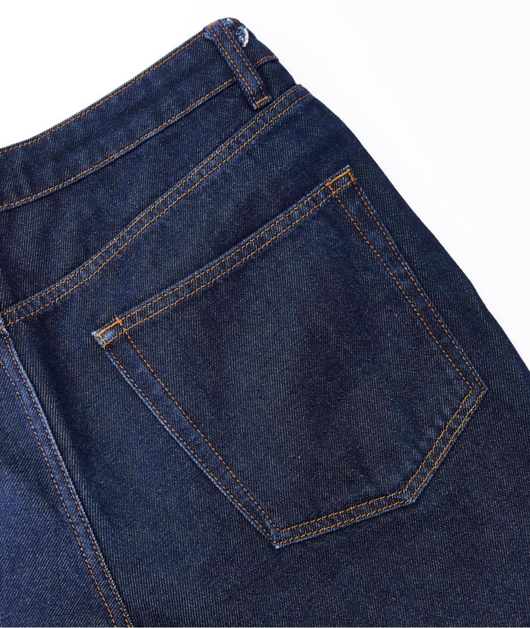 12 STOREEZ Темно-синие хлопковые прямые джинсы, фото 5