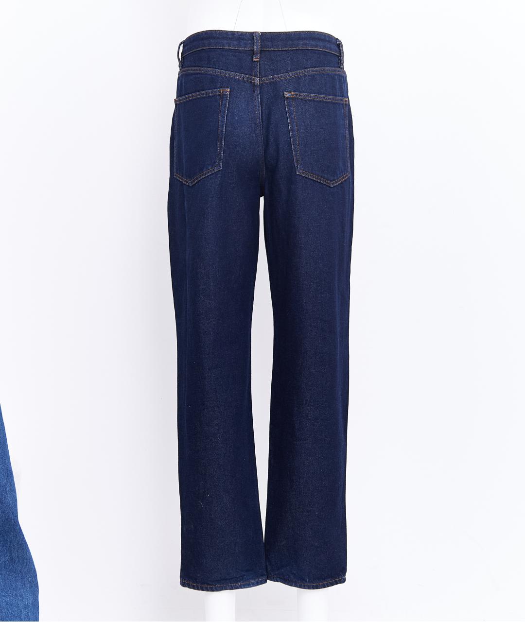12 STOREEZ Темно-синие хлопковые прямые джинсы, фото 2