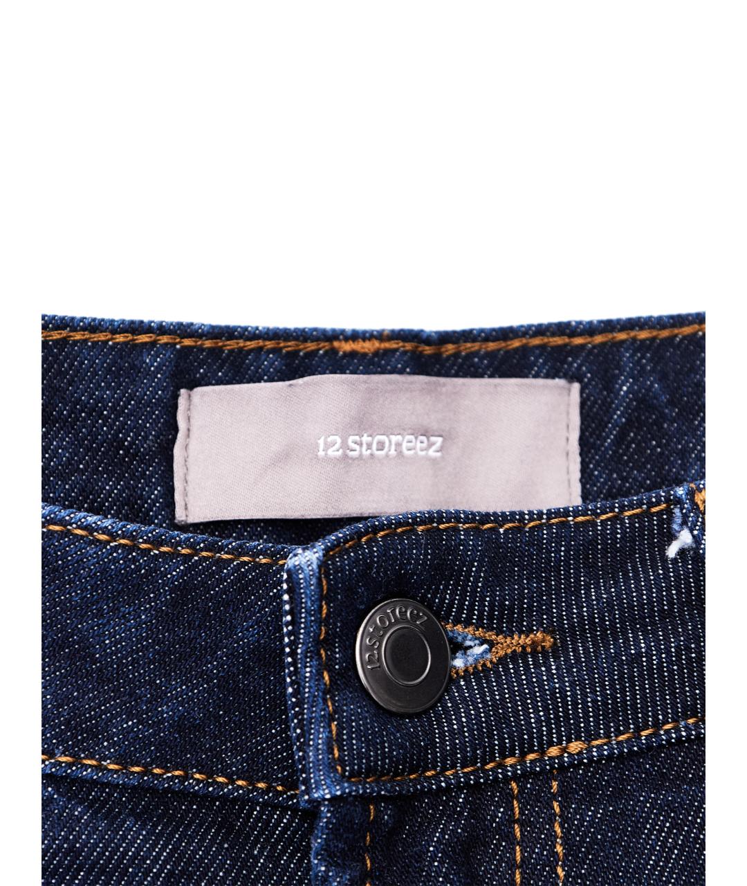 12 STOREEZ Темно-синие хлопковые прямые джинсы, фото 10