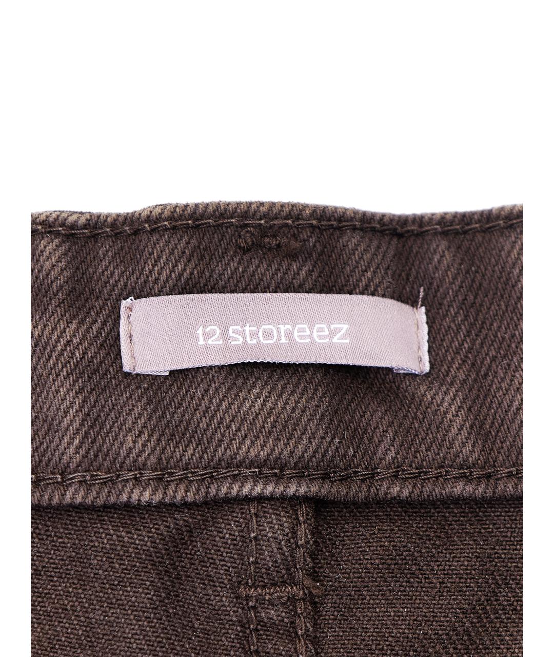 12 STOREEZ Коричневые хлопковые прямые джинсы, фото 10