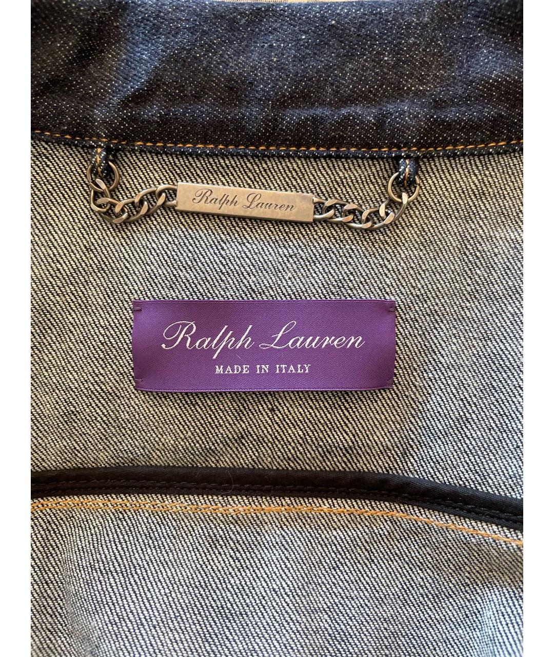 RALPH LAUREN PURPLE LABEL Темно-синяя хлопковая куртка, фото 4