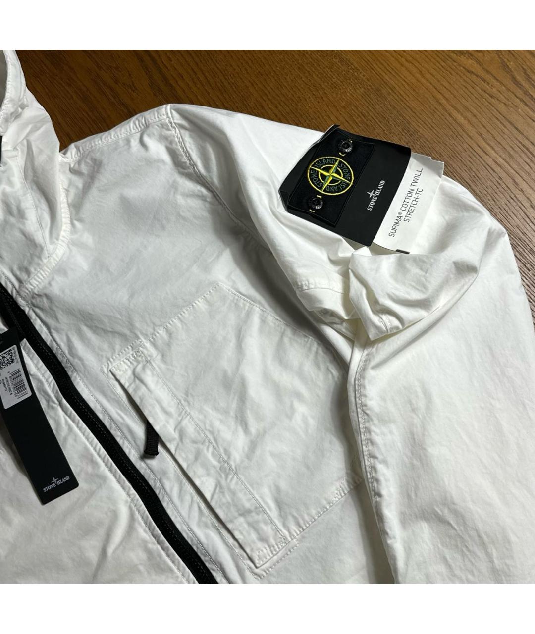 STONE ISLAND Белая хлопковая куртка, фото 3