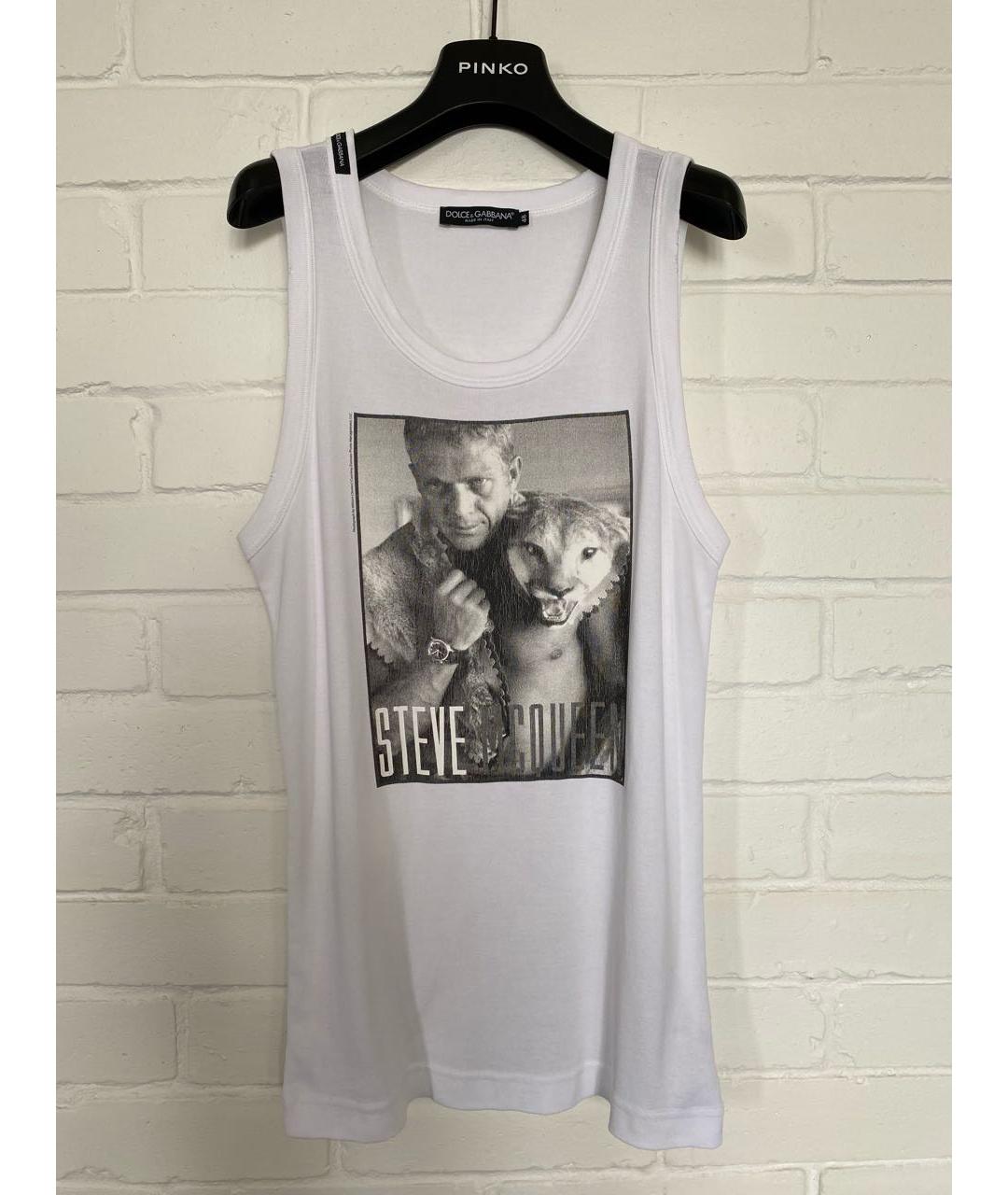 DOLCE&GABBANA Белая хлопковая майка, фото 6
