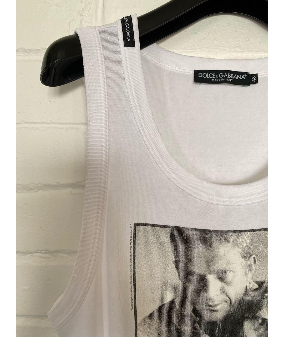 DOLCE&GABBANA Белая хлопковая майка, фото 5