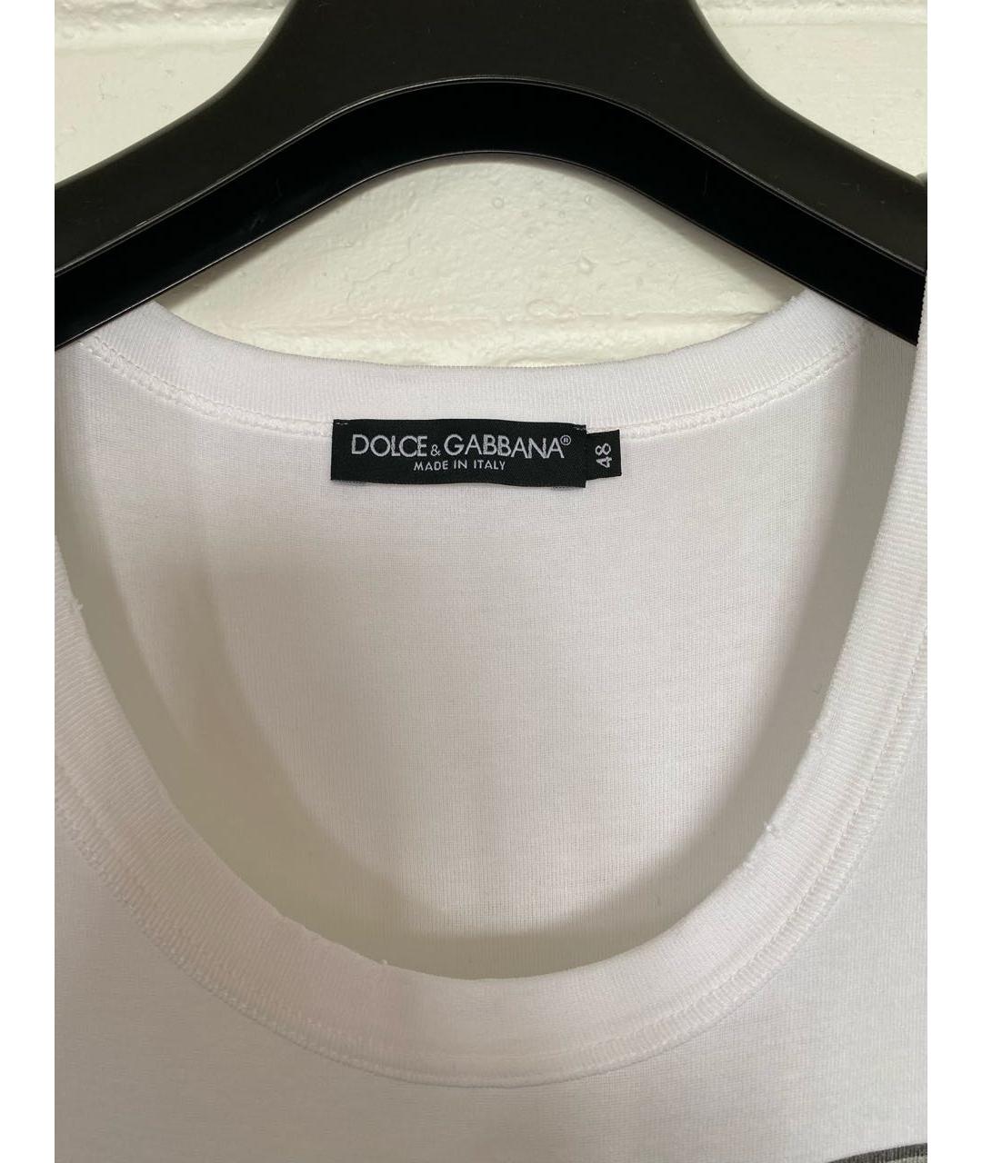 DOLCE&GABBANA Белая хлопковая майка, фото 4