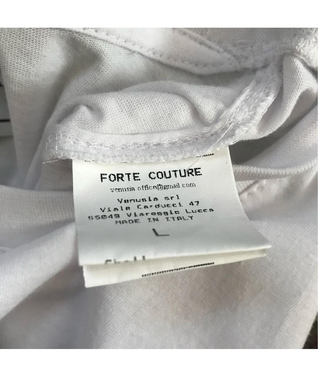 FORTE COUTURE Белая хлопковая футболка, фото 8