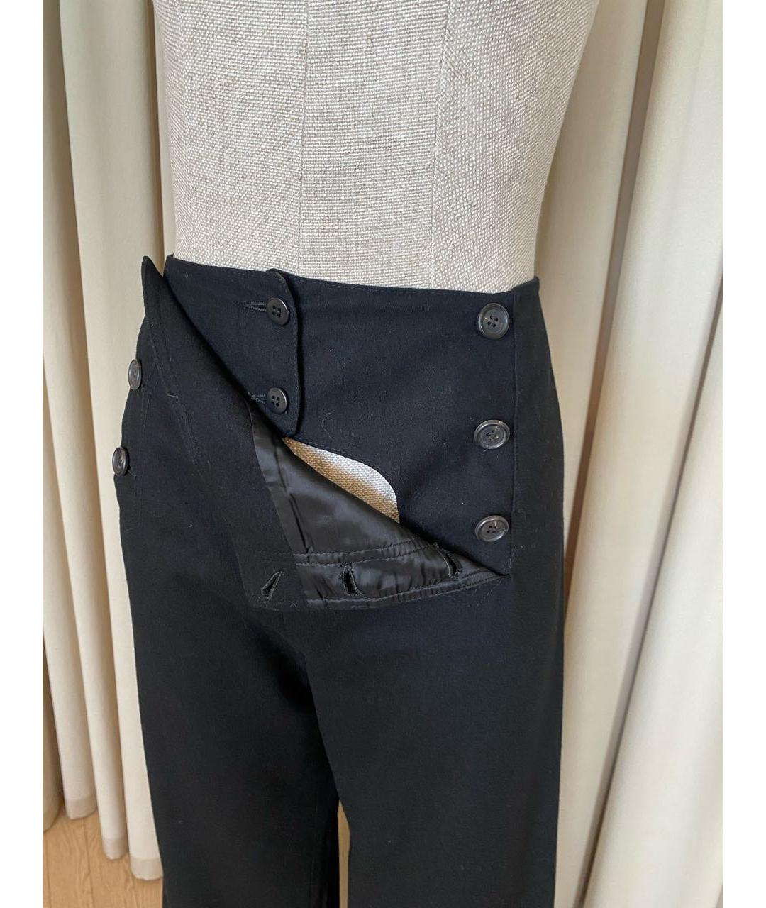 CERRUTI 1881 Черные шерстяные брюки широкие, фото 4