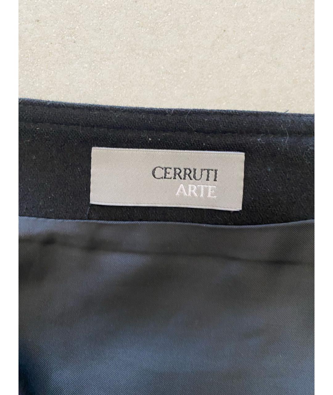 CERRUTI 1881 Черные шерстяные брюки широкие, фото 3