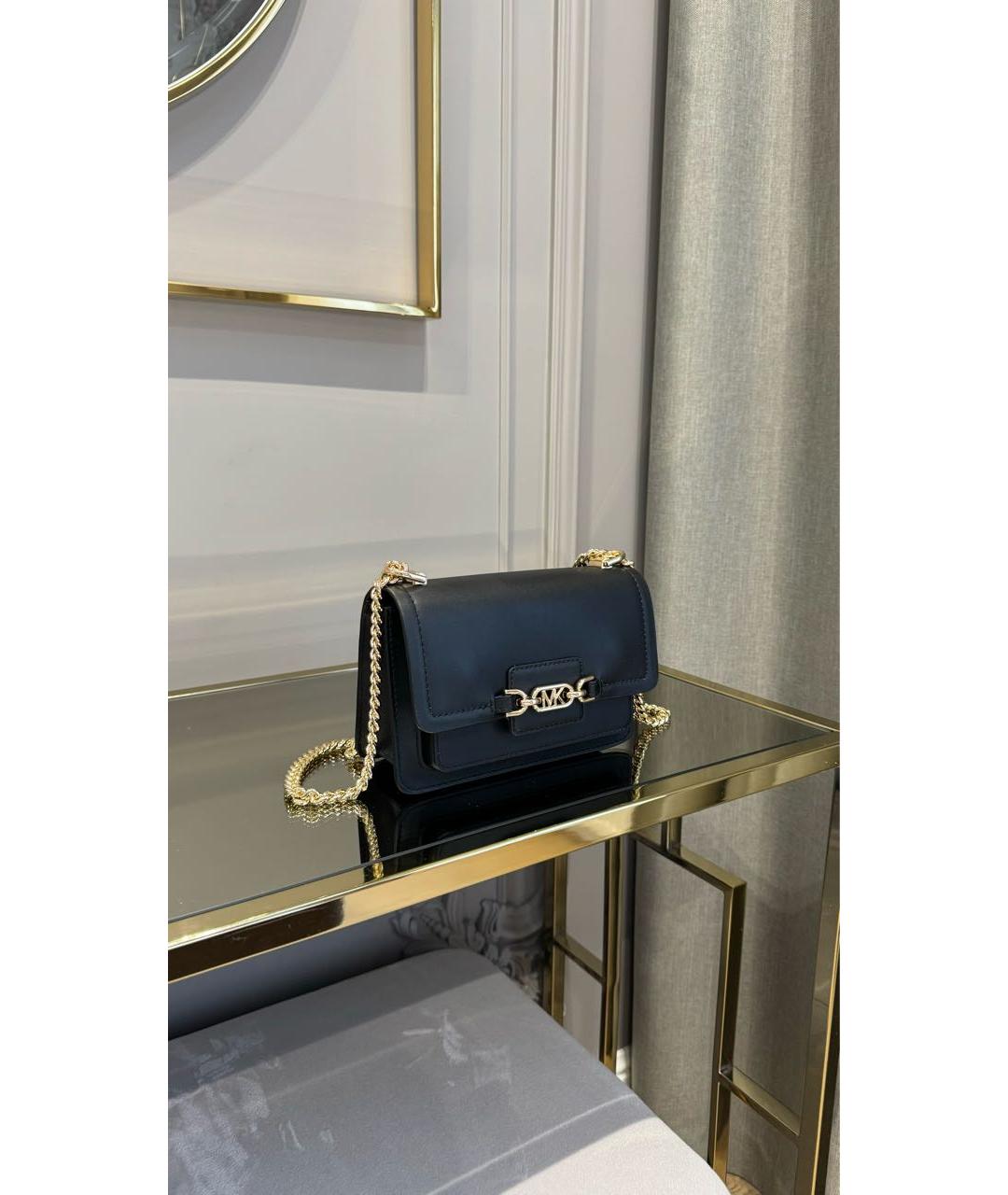 MICHAEL KORS Черная кожаная сумка через плечо, фото 3