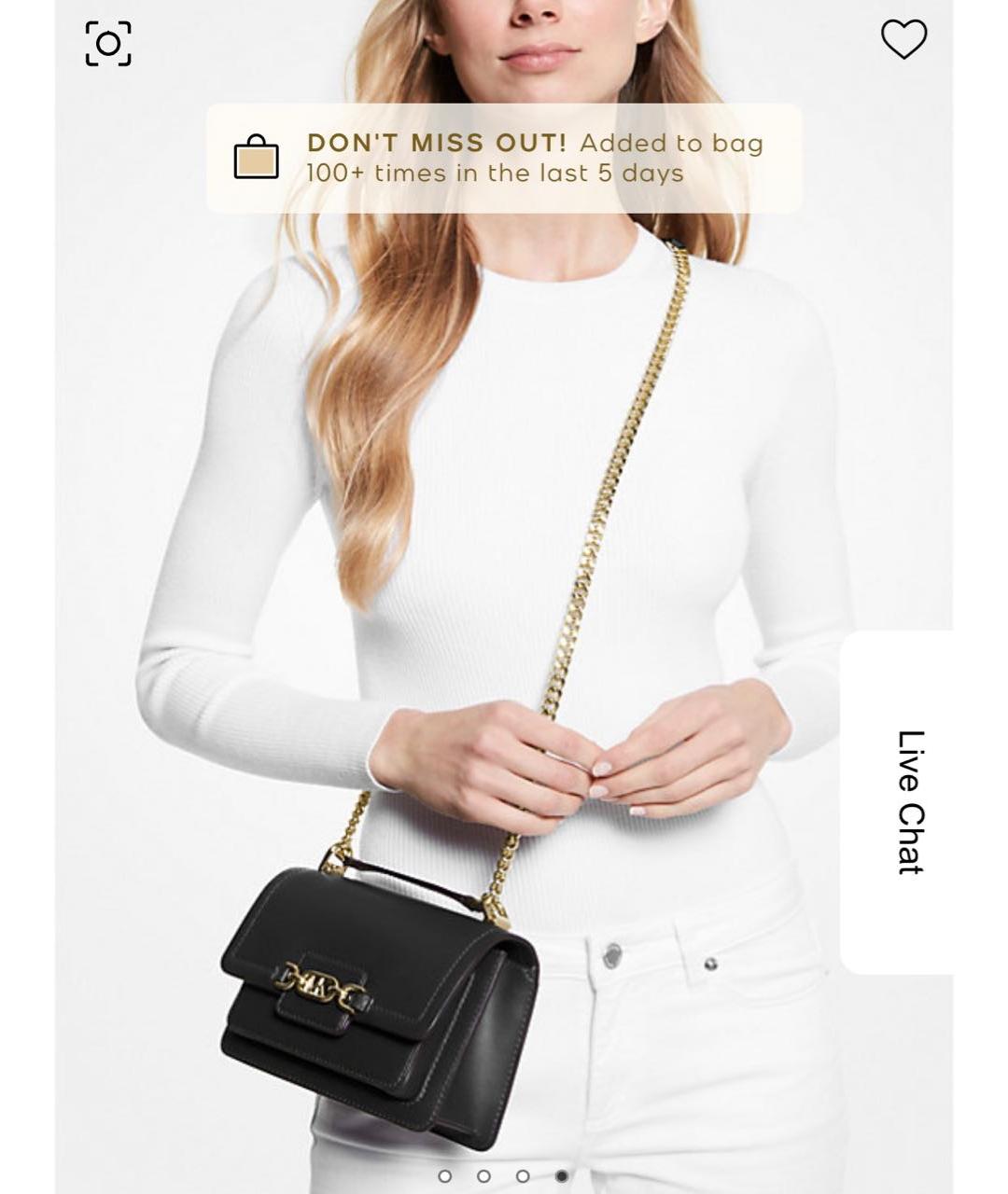 MICHAEL KORS Черная кожаная сумка через плечо, фото 6