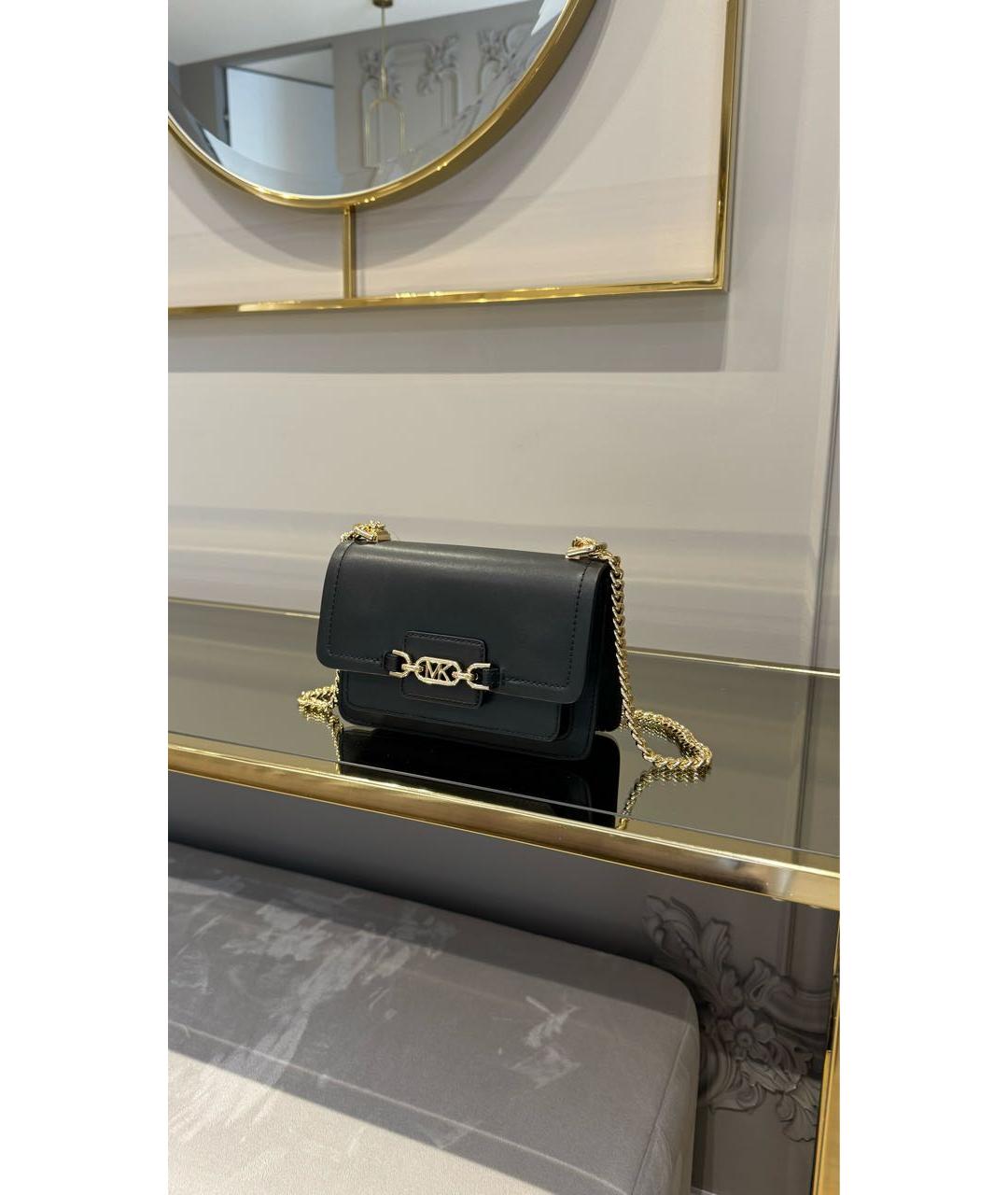 MICHAEL KORS Черная кожаная сумка через плечо, фото 4