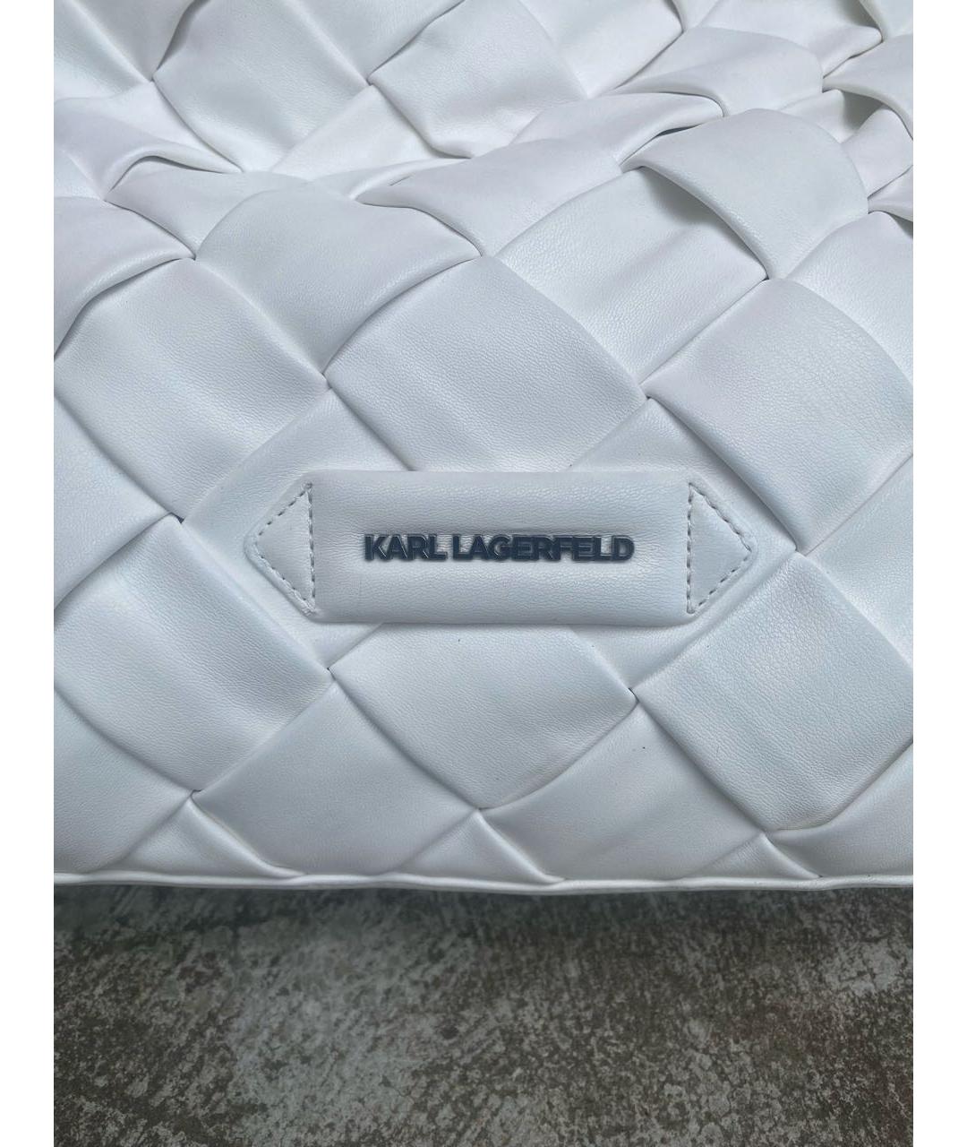 KARL LAGERFELD Белая сумка через плечо из искусственной кожи, фото 2