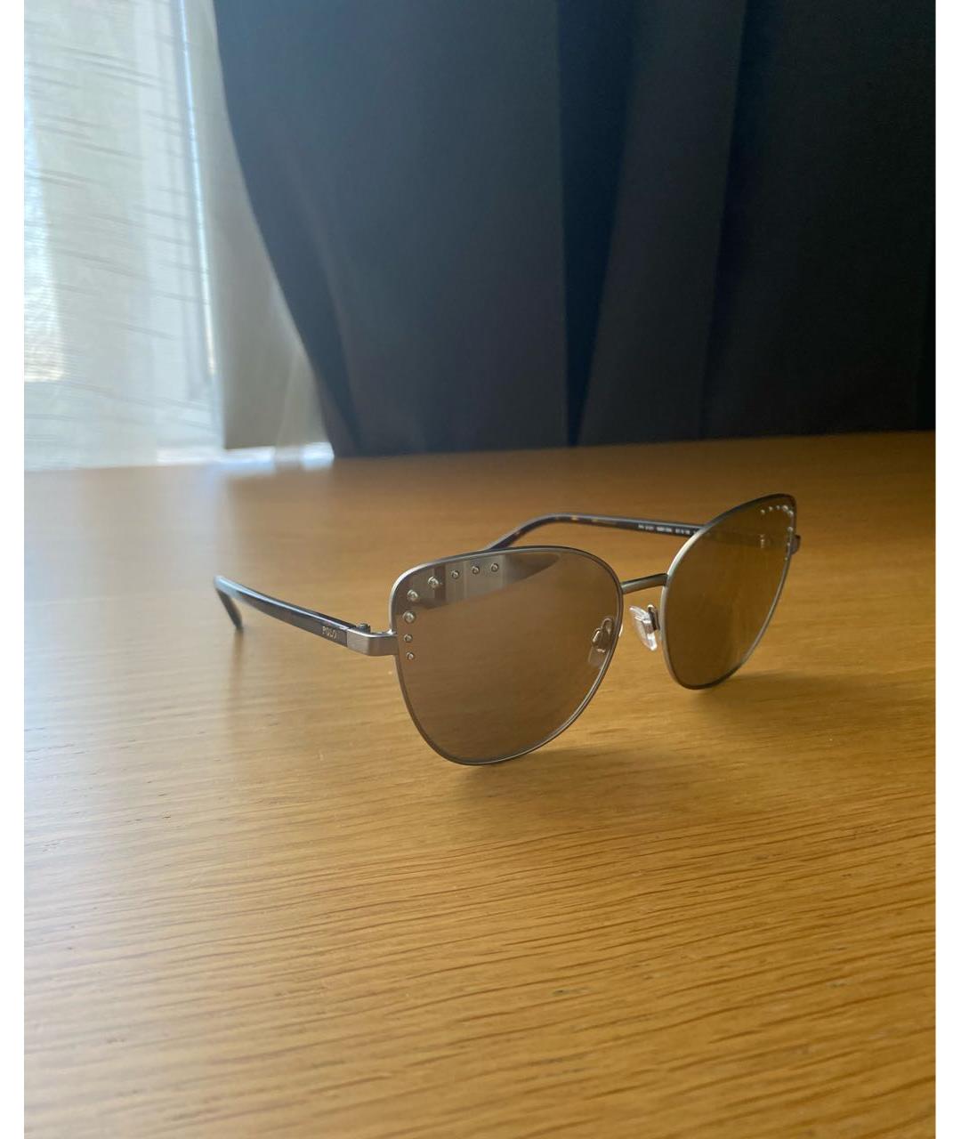POLO RALPH LAUREN Серебряные металлические солнцезащитные очки, фото 2