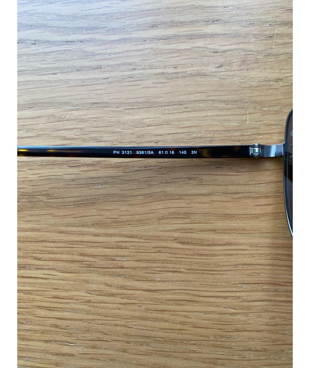 POLO RALPH LAUREN Серебряные металлические солнцезащитные очки, фото 6