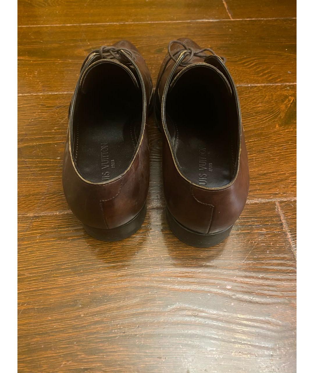 LOUIS VUITTON Коричневые кожаные туфли, фото 4