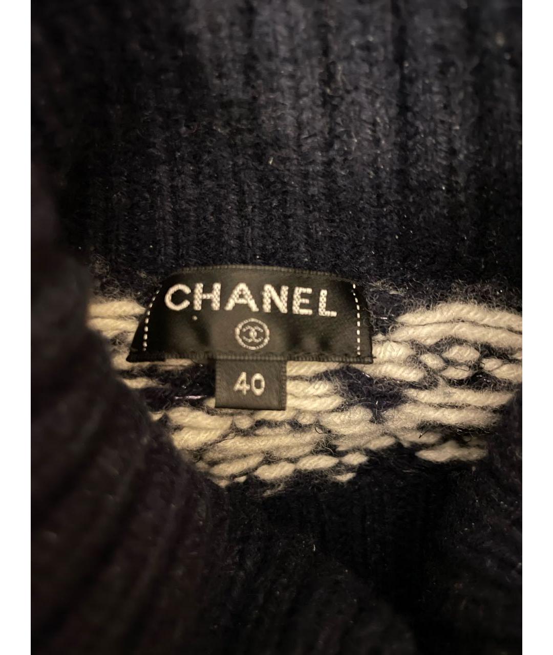 CHANEL Темно-синий шерстяной джемпер / свитер, фото 5