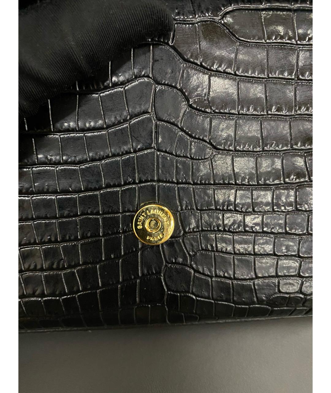 SAINT LAURENT Черная сумка через плечо из лакированной кожи, фото 8