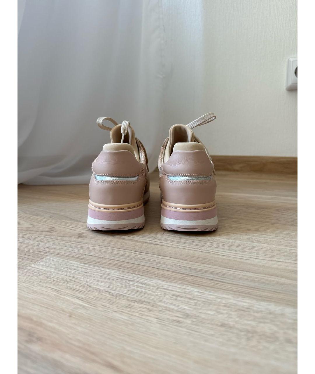 DOLCE&GABBANA Розовые кожаные кроссовки, фото 4