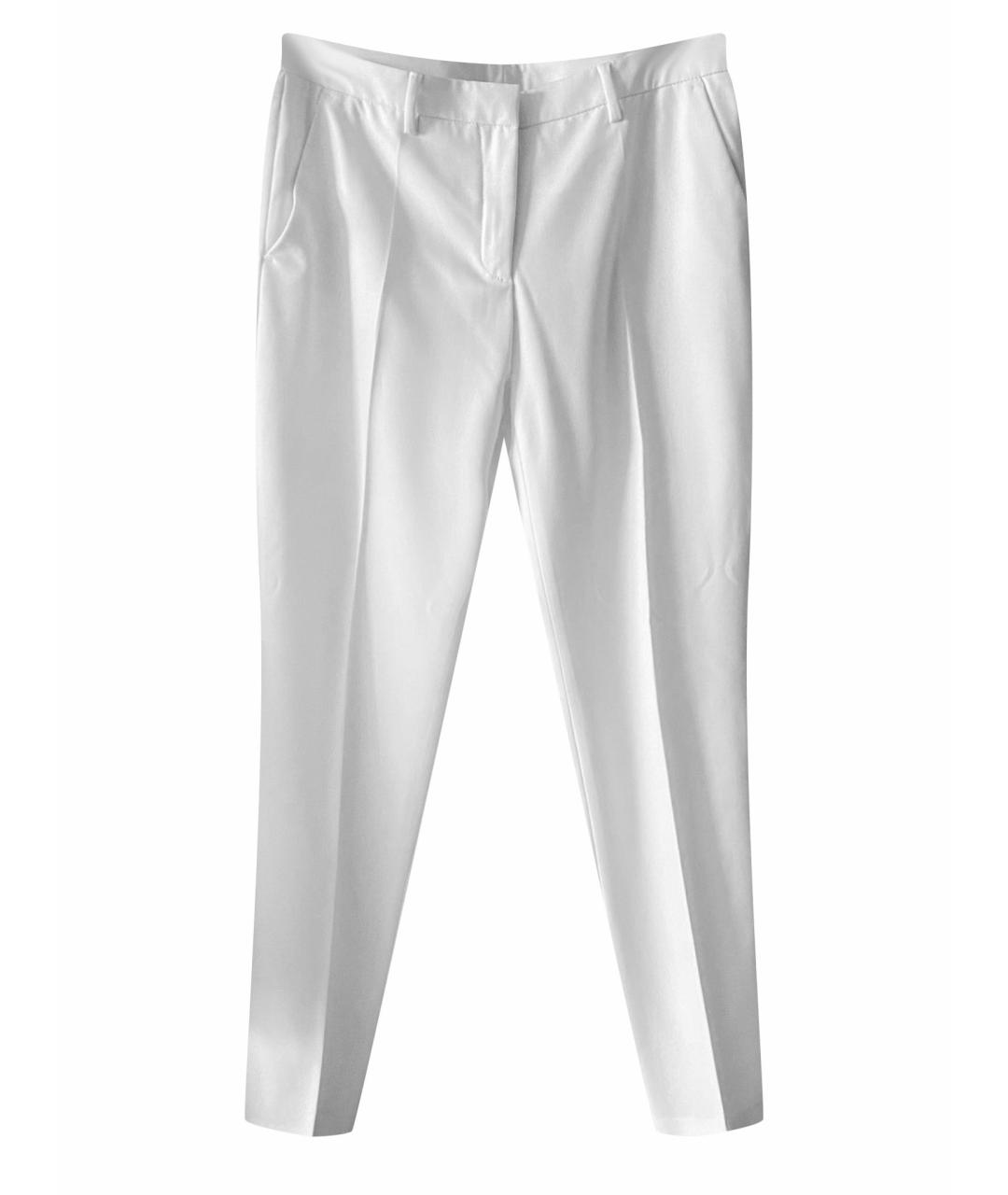 CERRUTI 1881 Белые полиэстеровые прямые брюки, фото 1