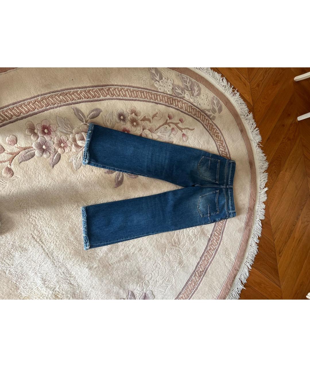 CHRISTIAN DIOR Синие хлопковые джинсы клеш, фото 4