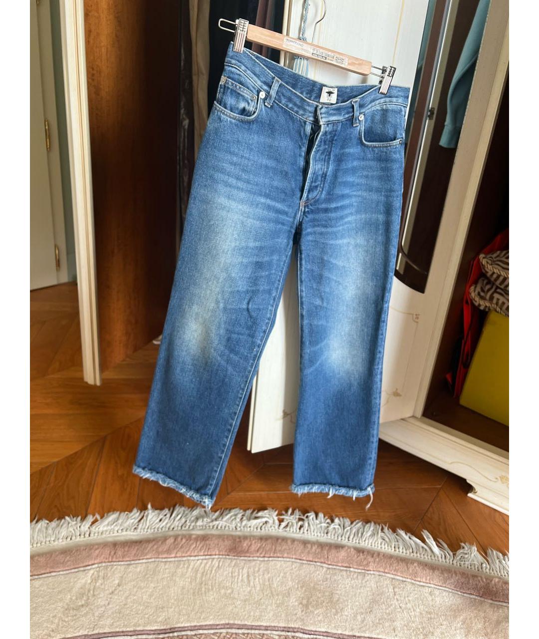 CHRISTIAN DIOR Синие хлопковые джинсы клеш, фото 6