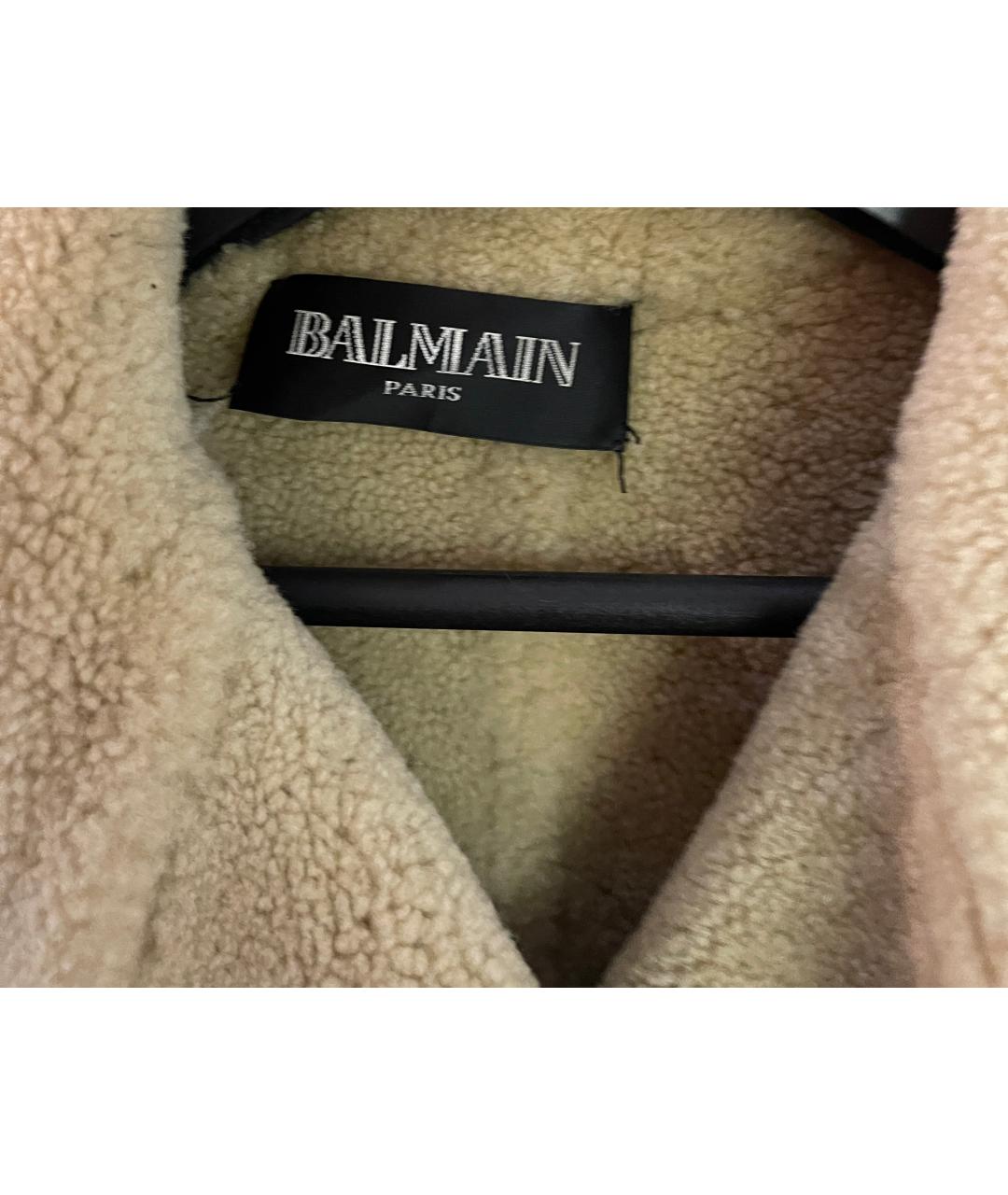 BALMAIN Бежевая шерстяная дубленка, фото 4