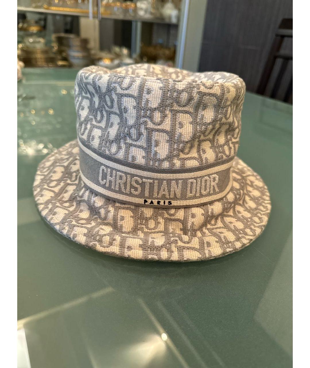 CHRISTIAN DIOR Серая хлопковая шляпа, фото 7