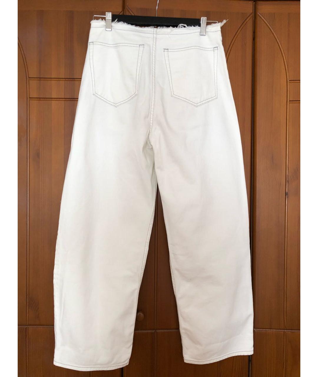 MM6 MAISON MARGIELA Белые хлопковые прямые джинсы, фото 2