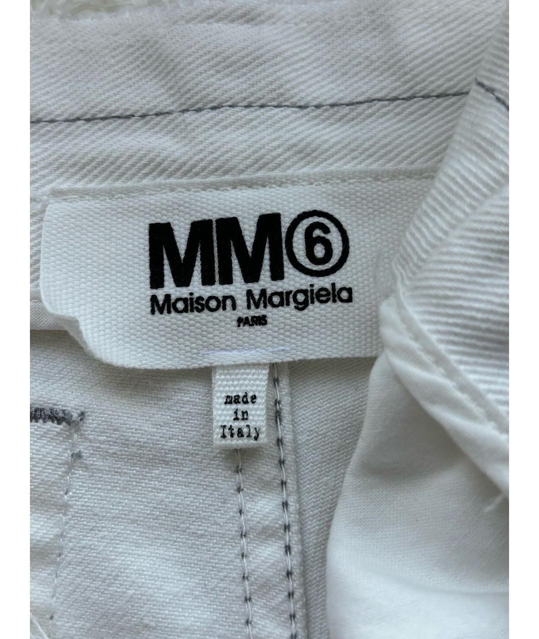 MM6 MAISON MARGIELA Белые хлопковые прямые джинсы, фото 4